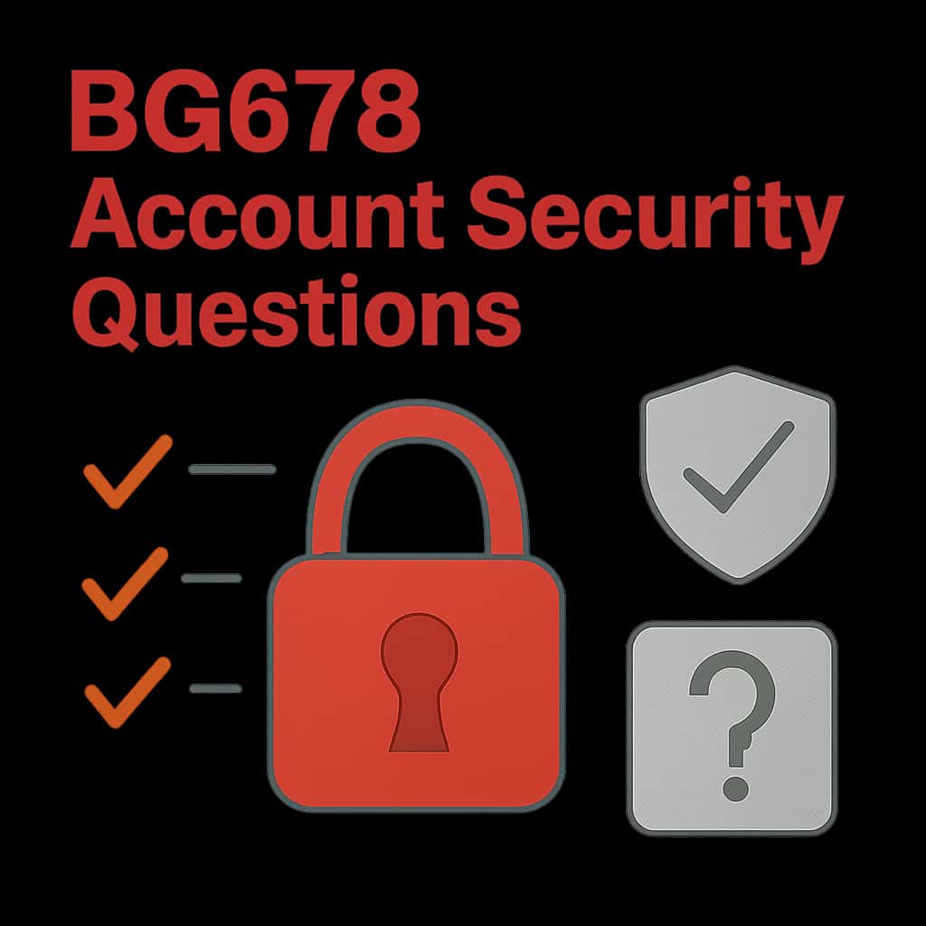 Diagram illustrating BG678 Account Security Questions.