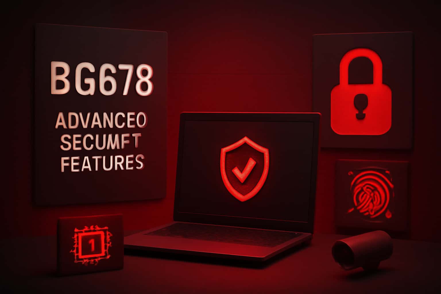 Illustration depicting BG678 Advanced Security Features with a focus on security mechanisms.