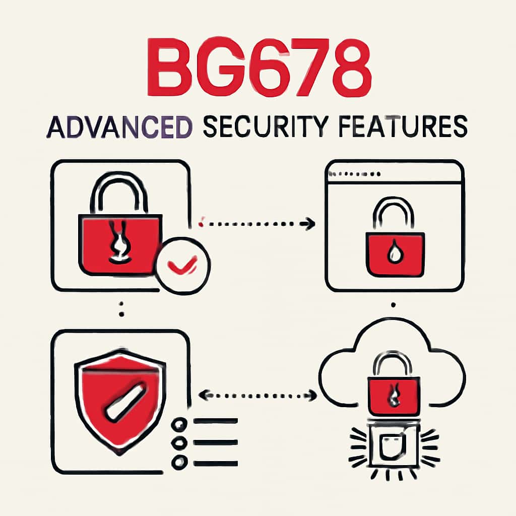 Diagram explaining BG678 Advanced Security Features for enhanced user understanding.
