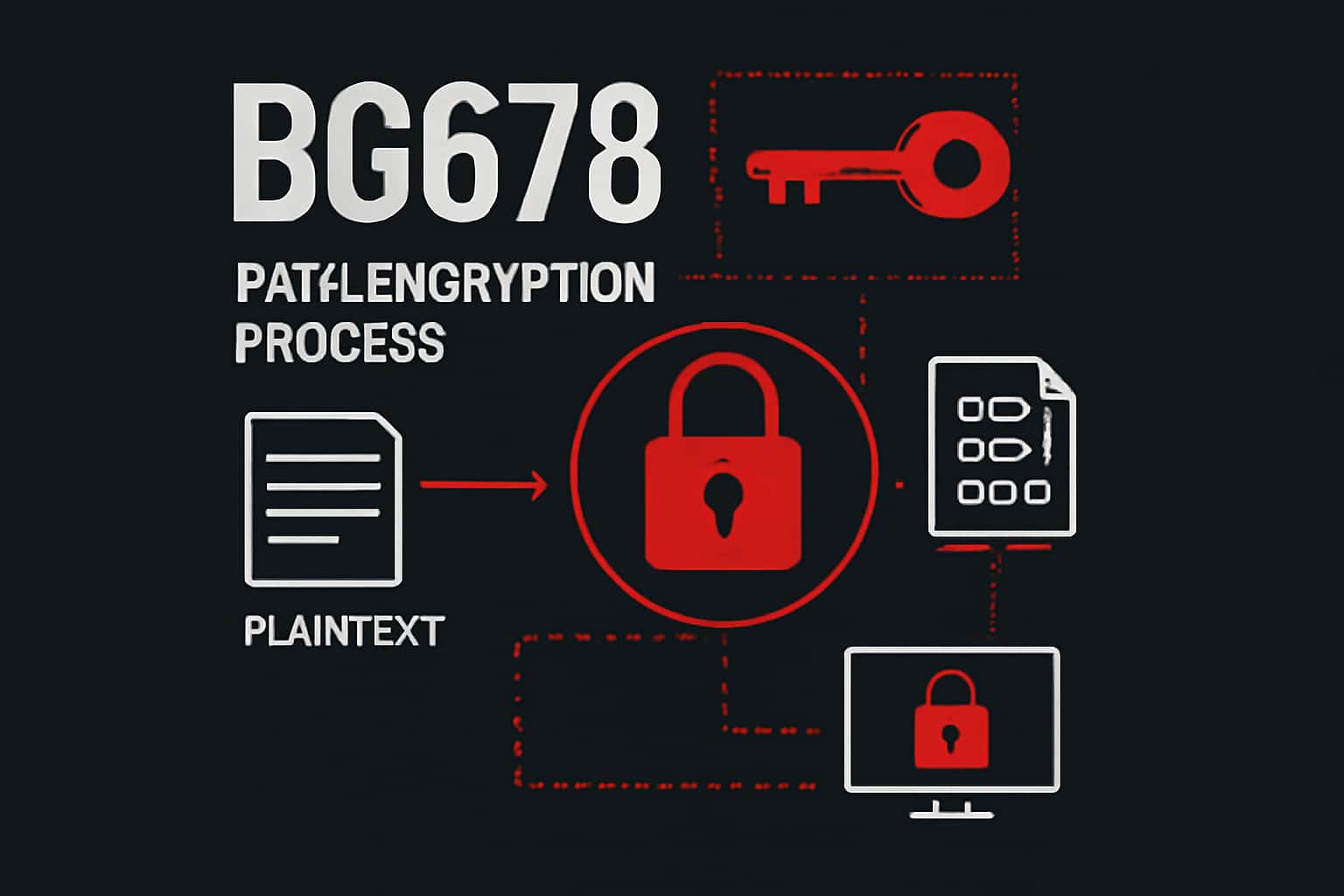 Illustration of the BG678 Data Encryption Process with a focus on data security.