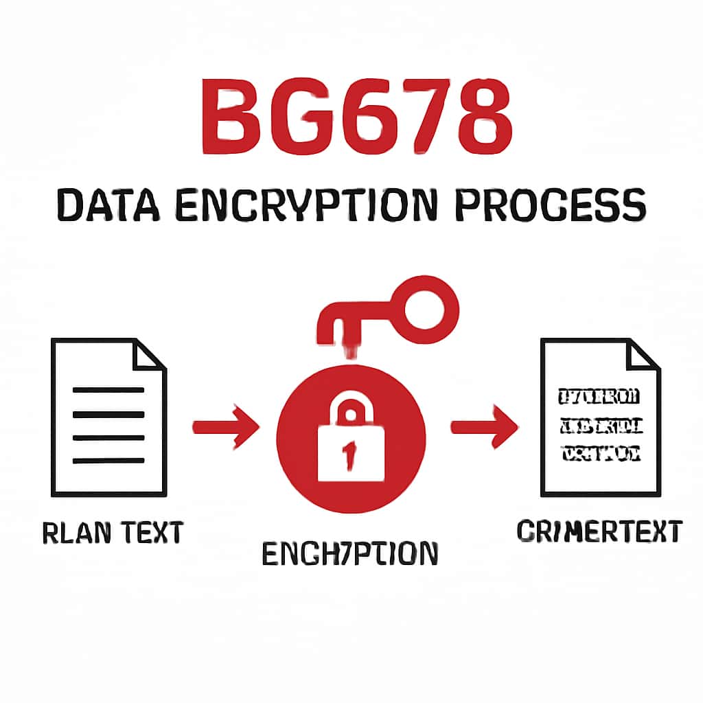 Diagram illustrating the steps of BG678 Data Encryption Process.