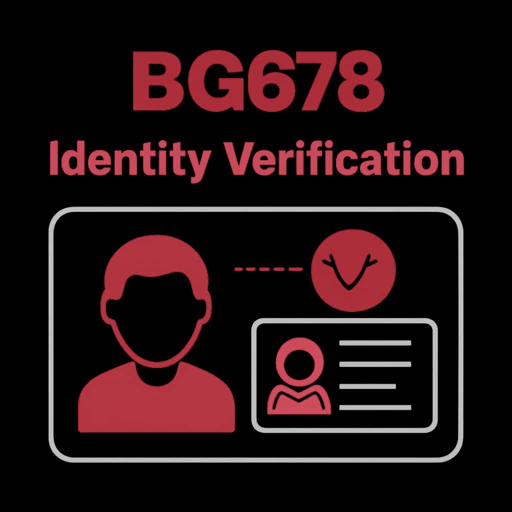 An educational diagram illustrating the steps of BG678 Identity Verification.