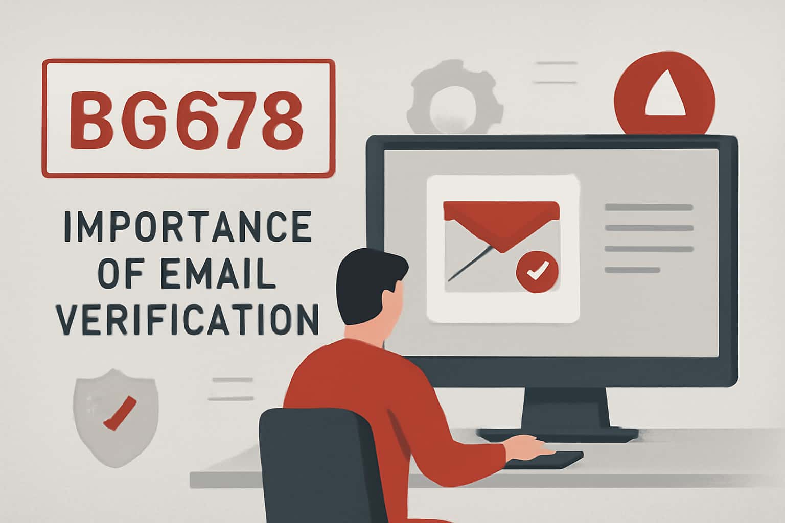 A high-tech visual representation of email verification importance in the BG678 system.