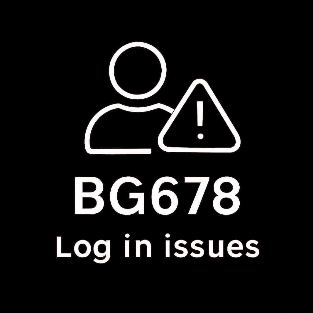 A badge representing BG678 log in issues.