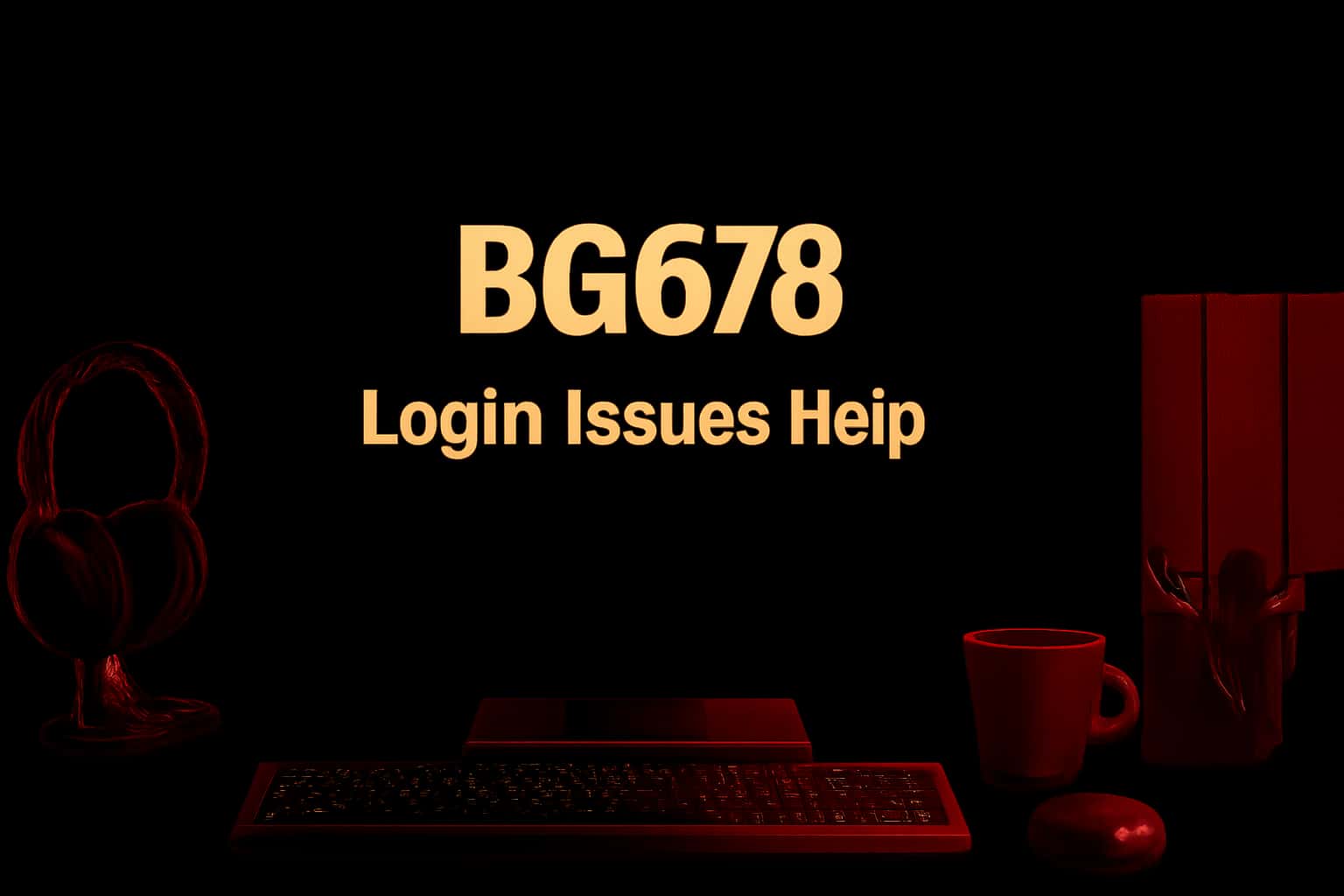 Informational scene regarding BG678 Login Issues Help, with prominent text.