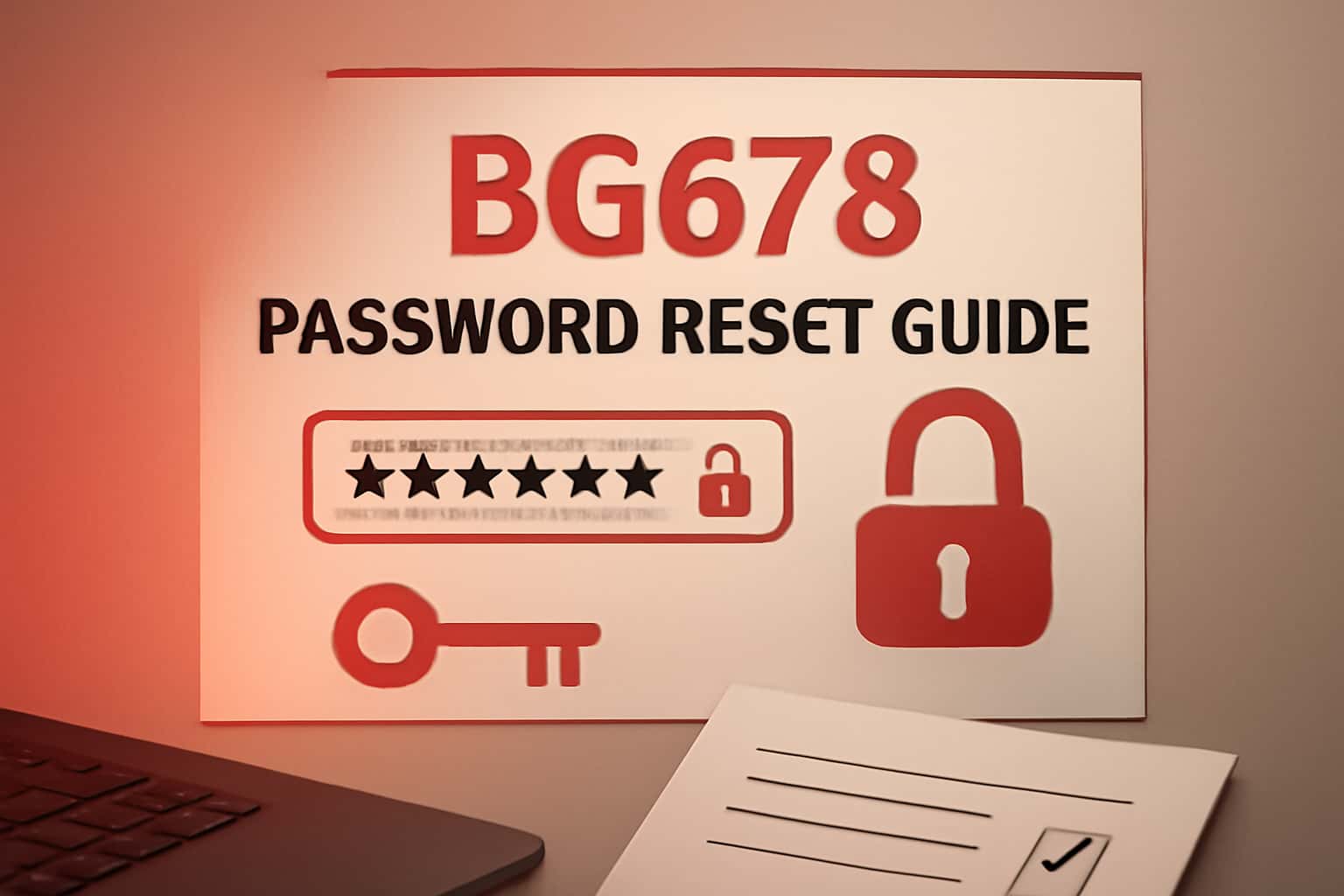 An illustrative representation of the BG678 Password Reset process in a secure environment.
