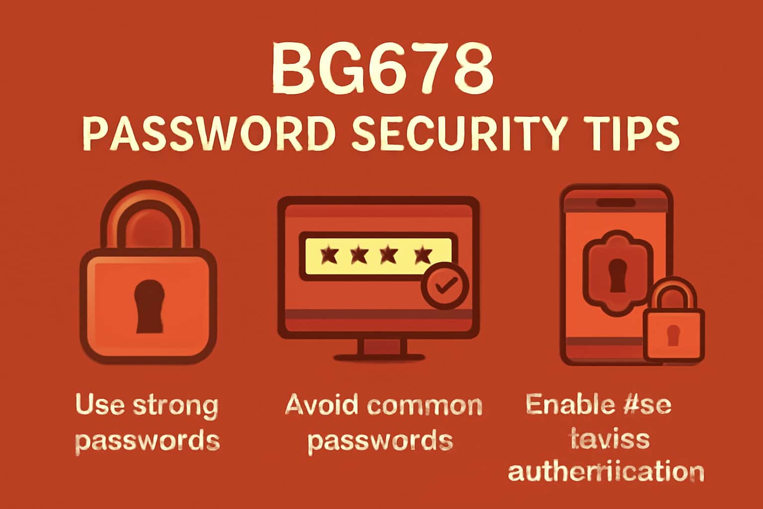 An informative visual about BG678 Password Security Tips.