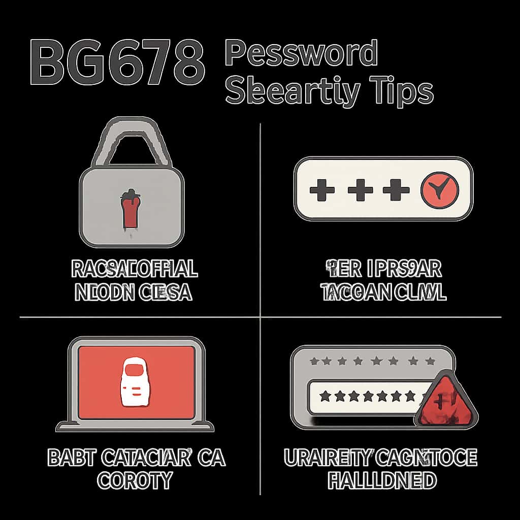 An illustration detailing BG678 Password Security Tips.