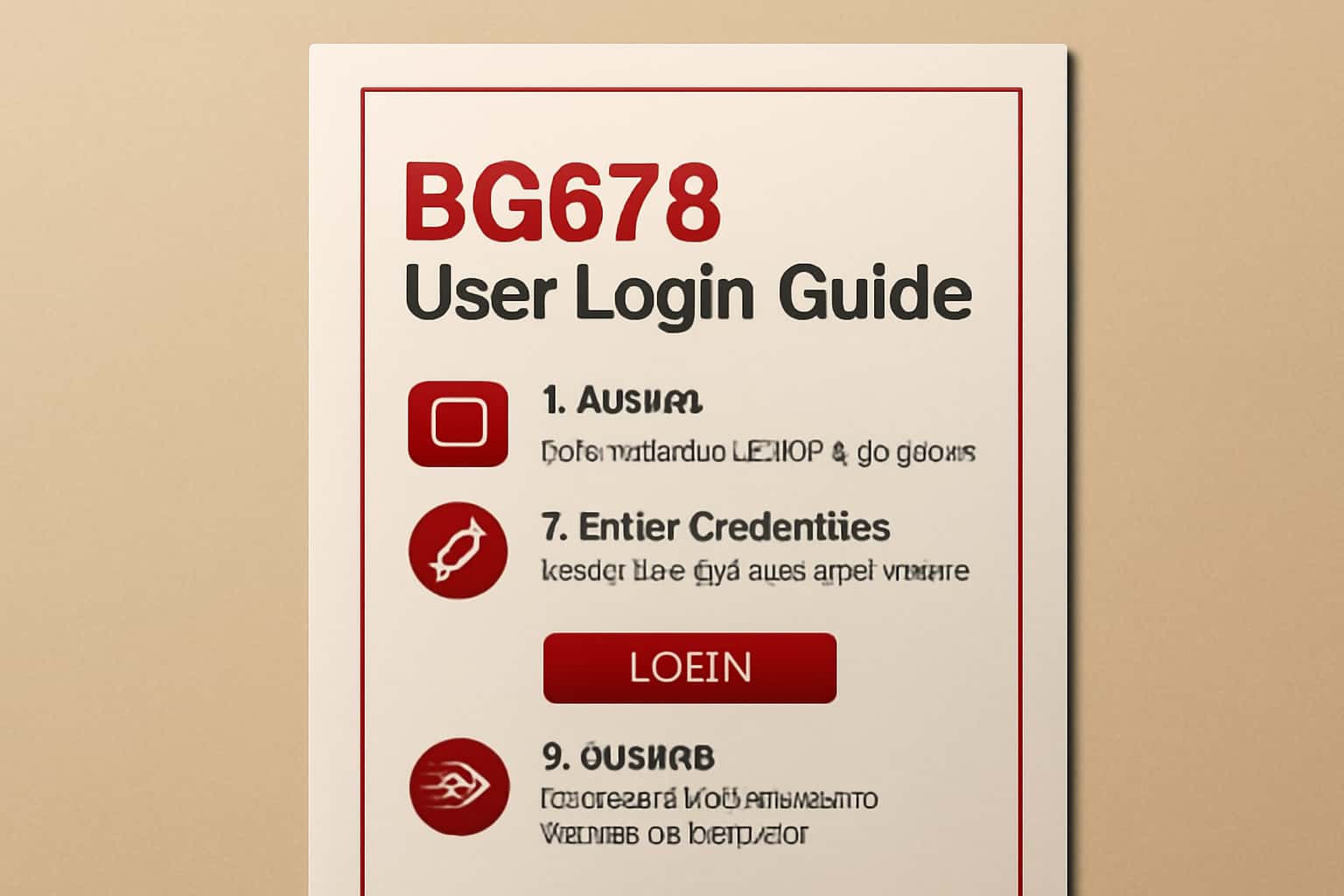 A professional visual representation of the BG678 User Login Guide.