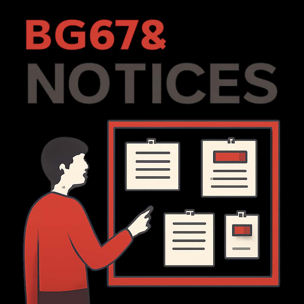 Illustration highlighting key aspects of BG678 Notices.