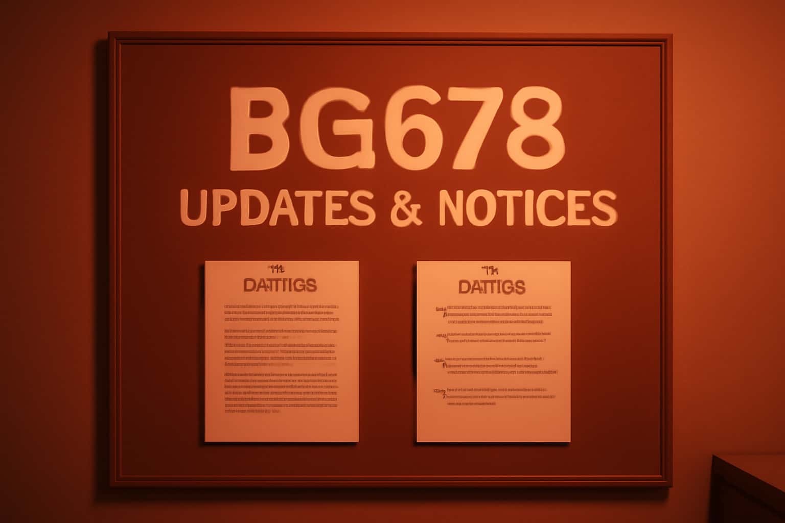 Visual representation of BG678 updates and security notices.