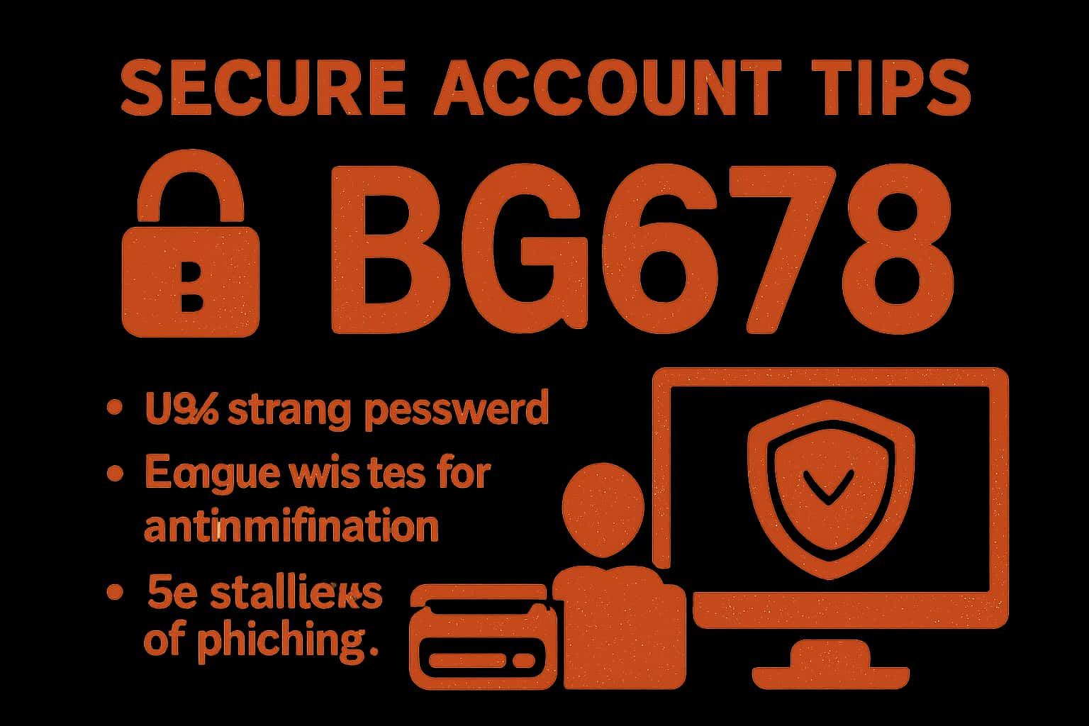 A high-tech informational scene highlighting Secure BG678 Account Tips.