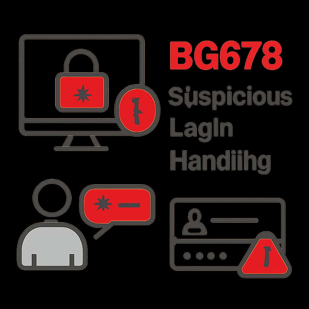 An illustration explaining suspicious login handling for BG678.