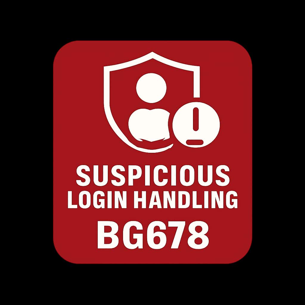 An icon representing suspicious login handling for BG678.